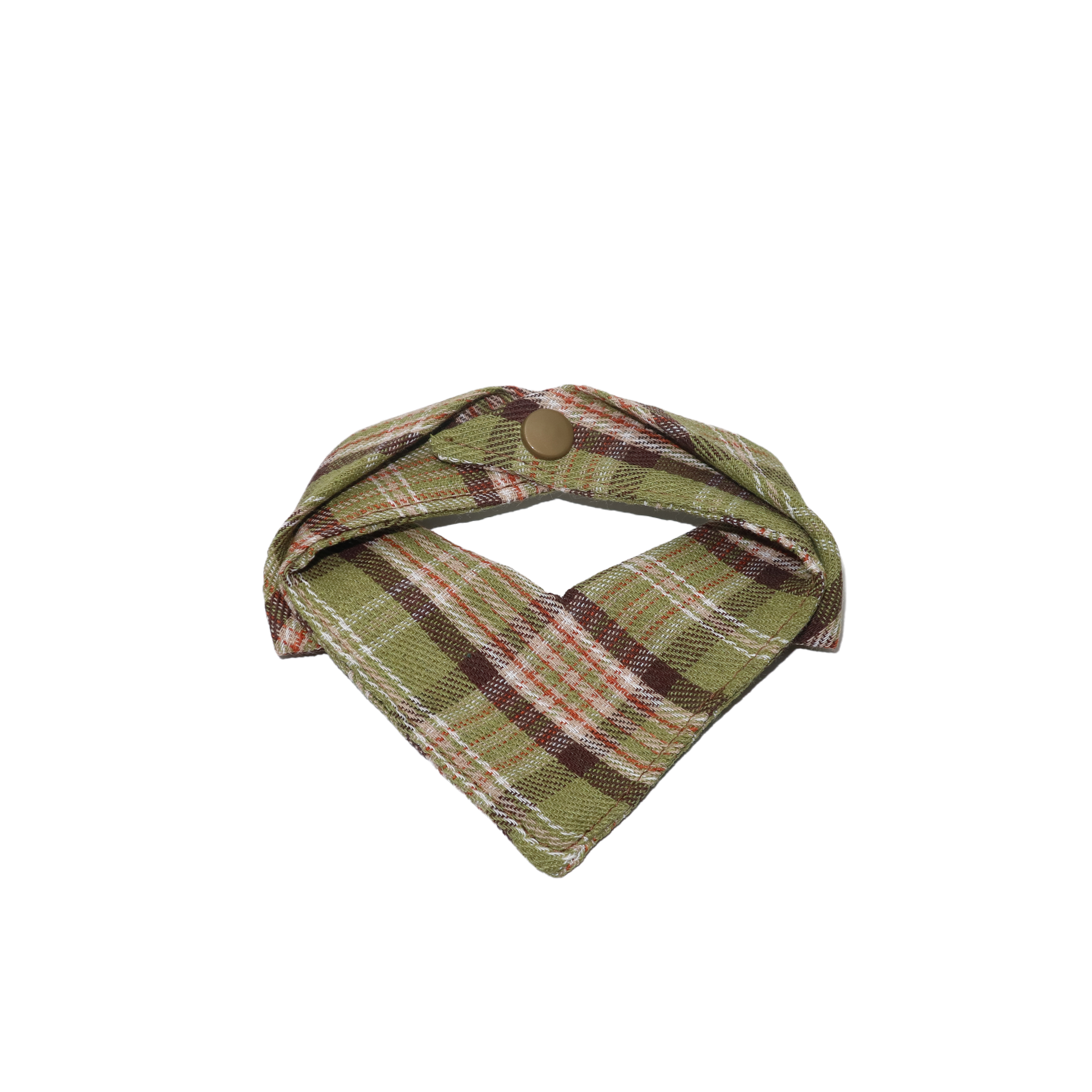 Forest-Style Green and Brown Plaid Pet Bandana Bib