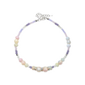 Pet Necklace Rainbow Cotton Candy Natural Stone