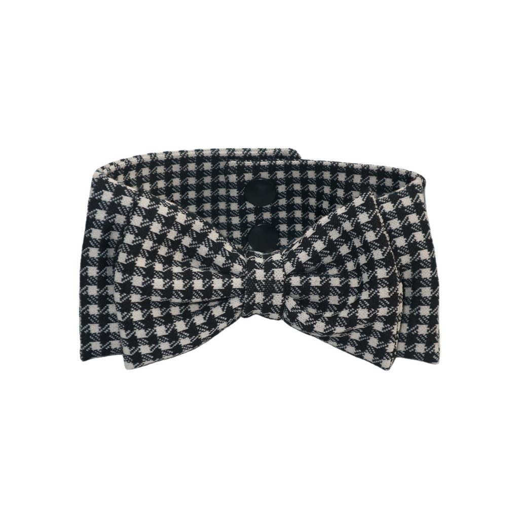 Classic Houndstooth Cotton Pet Bow Tie Collar