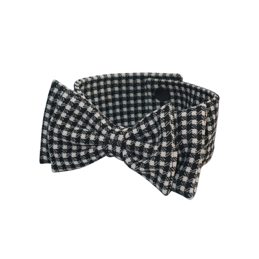 Classic Houndstooth Cotton Pet Bow Tie Collar