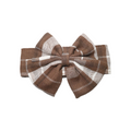 Retro Brown and White Plaid Cotton Woven Pet Bow Tie Collar