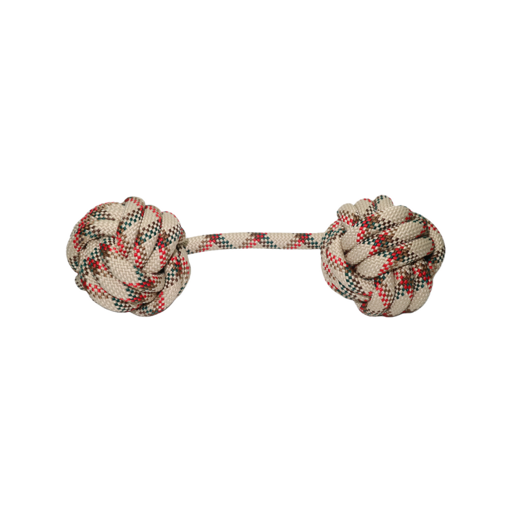Retro Checkered Double Ball Rope Pet Toy