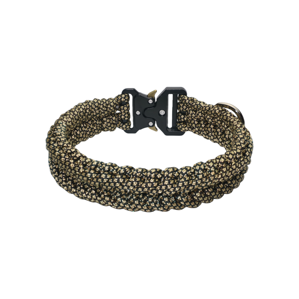 Black and Gold Handwoven Rope Pet Collar
