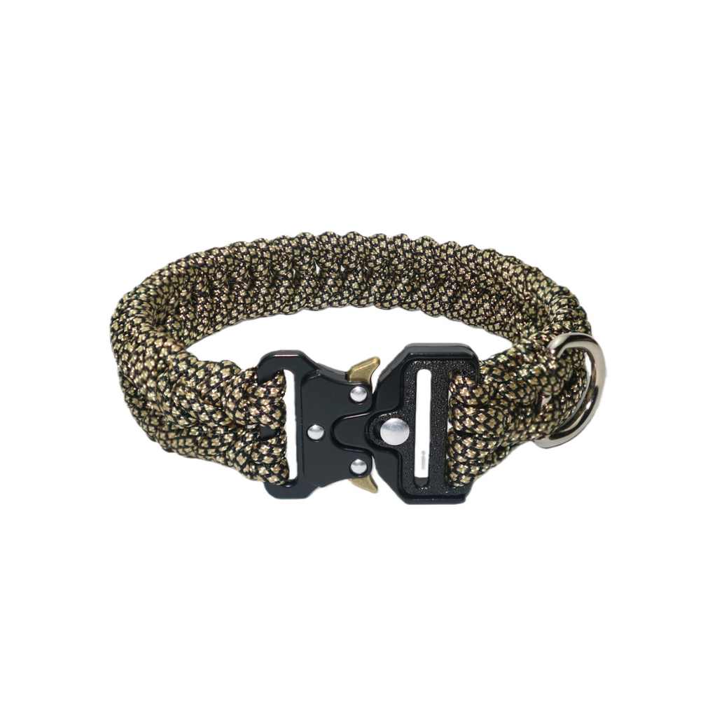 Black and Gold Handwoven Rope Pet Collar