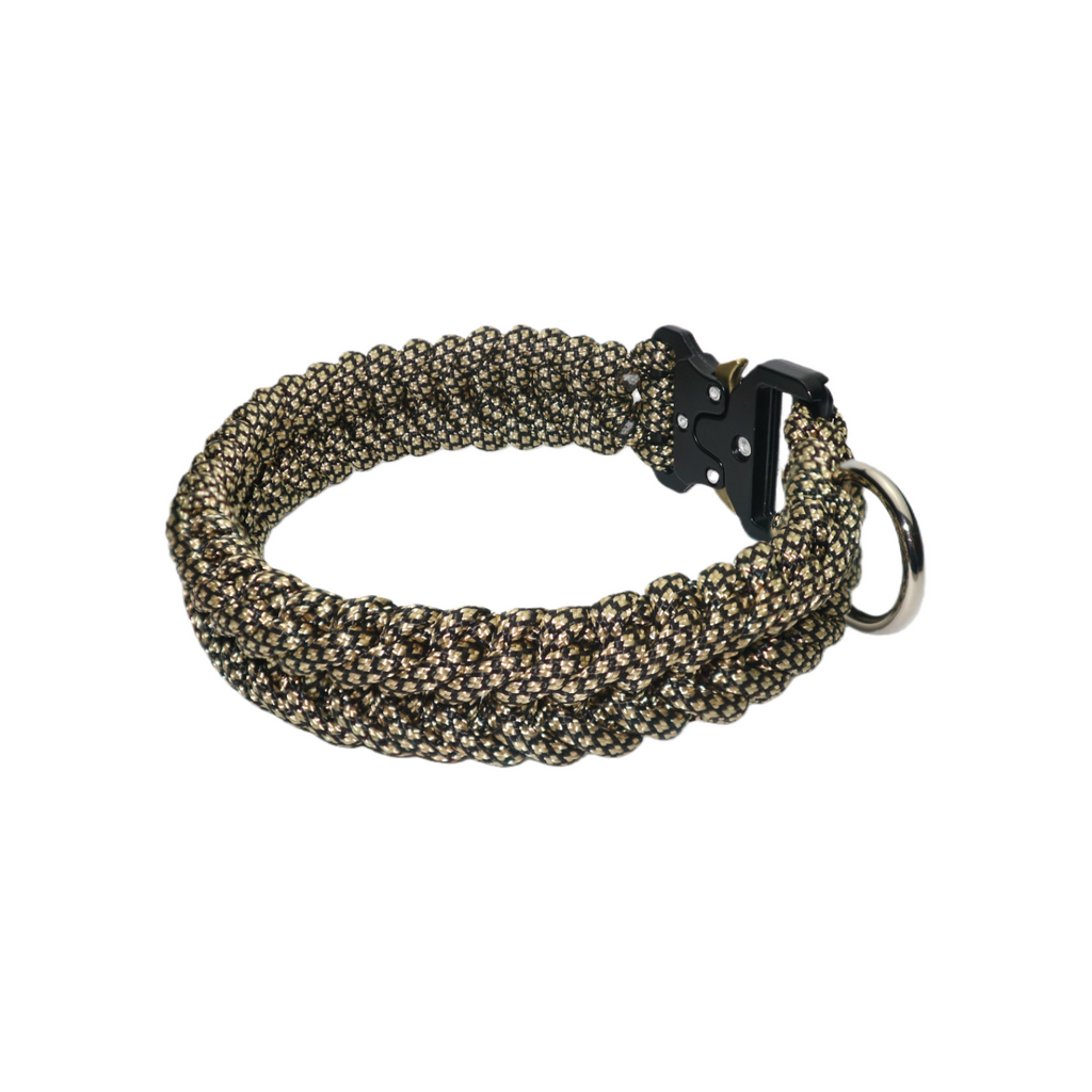 Black and Gold Handwoven Rope Pet Collar