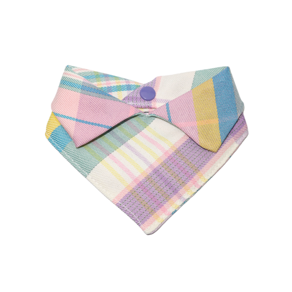 Rainbow Plaid Macaron Bandana Dog / Cat Bib