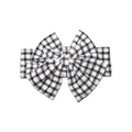 Retro Black and White Plaid Cotton Bow Tie Collar for Cats and Dogs