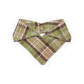 Forest-Style Green and Brown Plaid Pet Bandana Bib