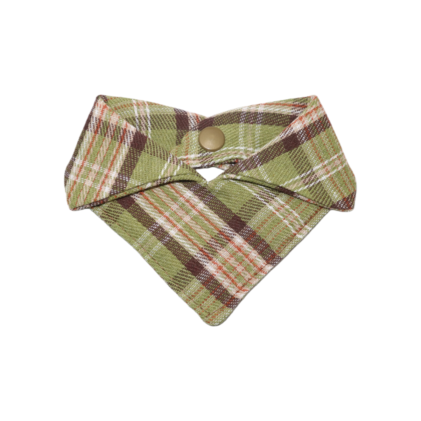 Forest-Style Green and Brown Plaid Pet Bandana Bib