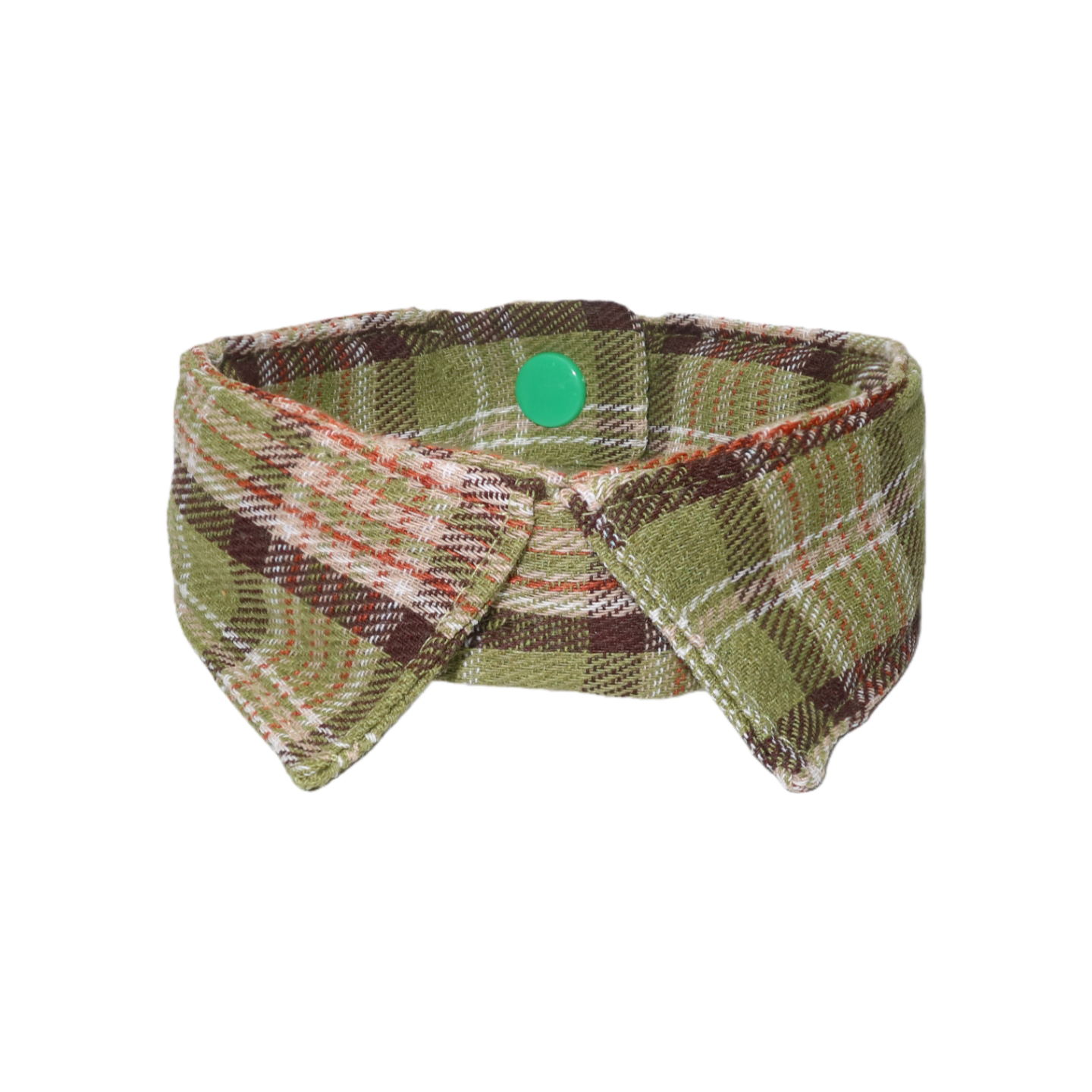 Forest Style Green-Brown Plaid Pet Collar Tie