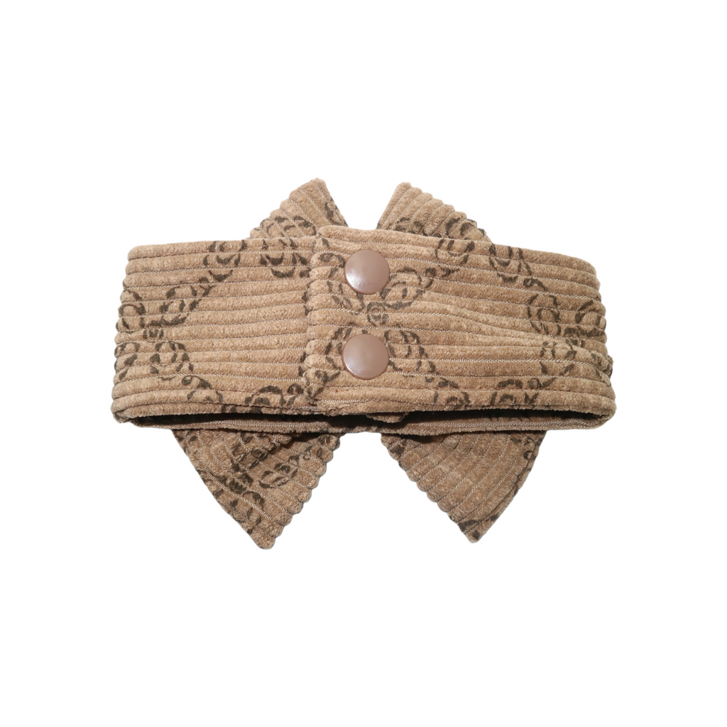 Printed Corduroy Pet Bow Tie Collar
