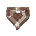 Brown and White Plaid Retro Dog Pet Bandana Bib
