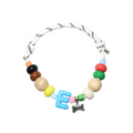 Sandalwood Pet Necklace Vibrant Color-Block Customizable Letter Pendant