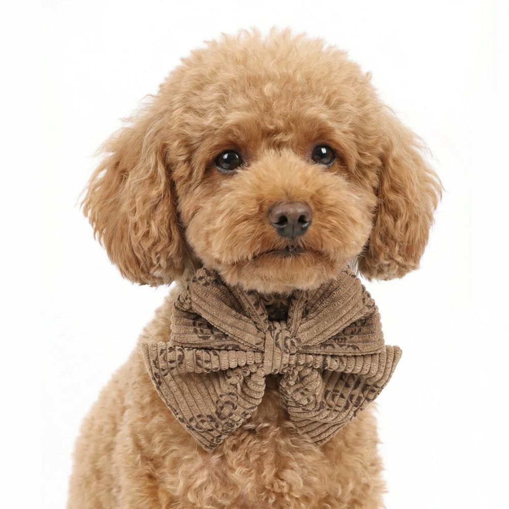 Printed Corduroy Pet Bow Tie Collar