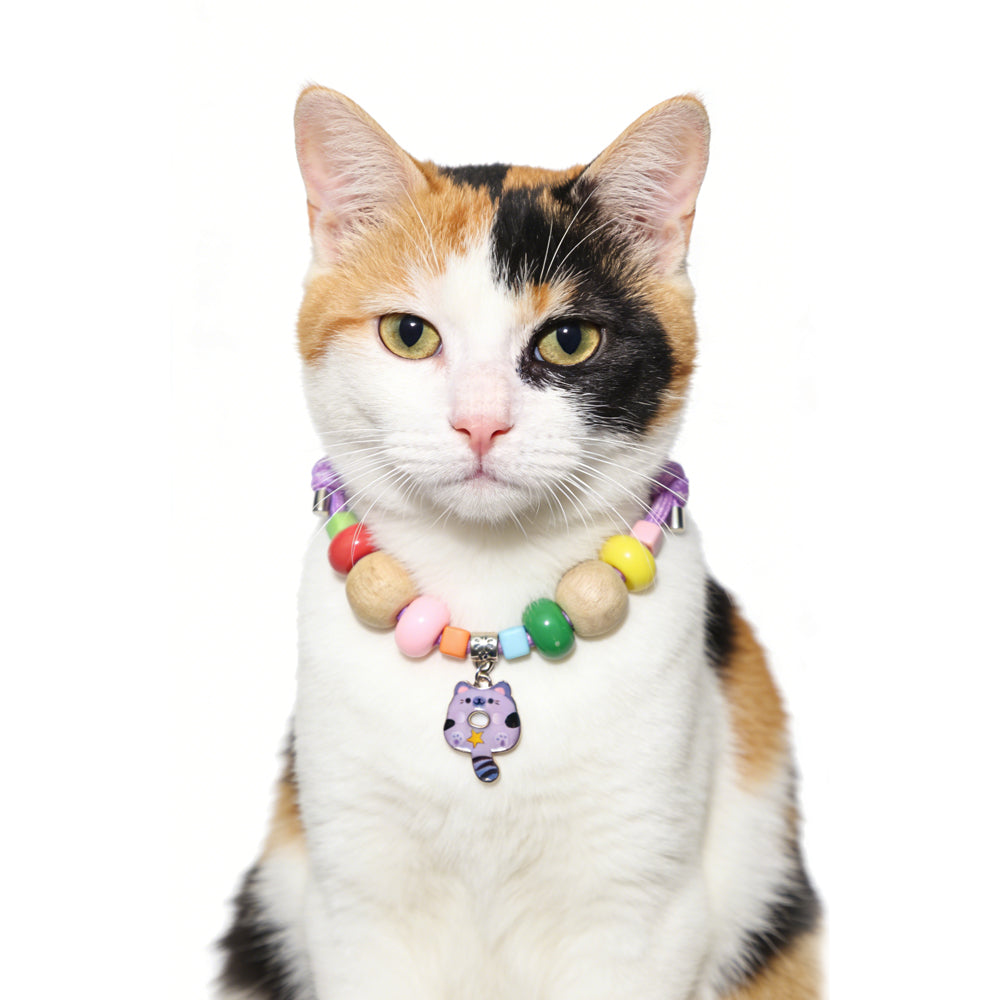 Customizable Pet Tag Sandalwood Necklace Purple Dream