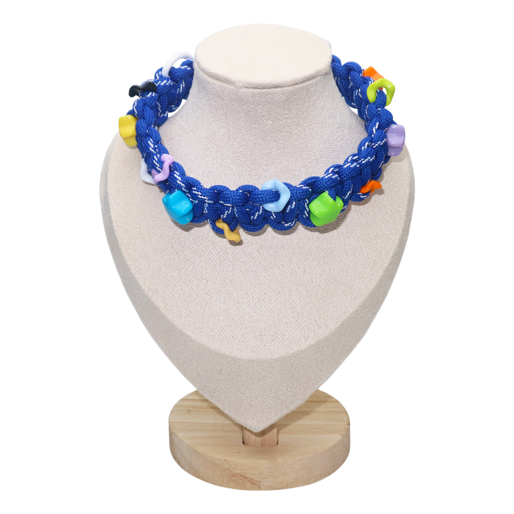 Dog-Specific Klein Blue Star Dopamine Woven Necklace