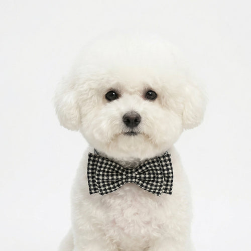 Classic Houndstooth Cotton Pet Bow Tie Collar