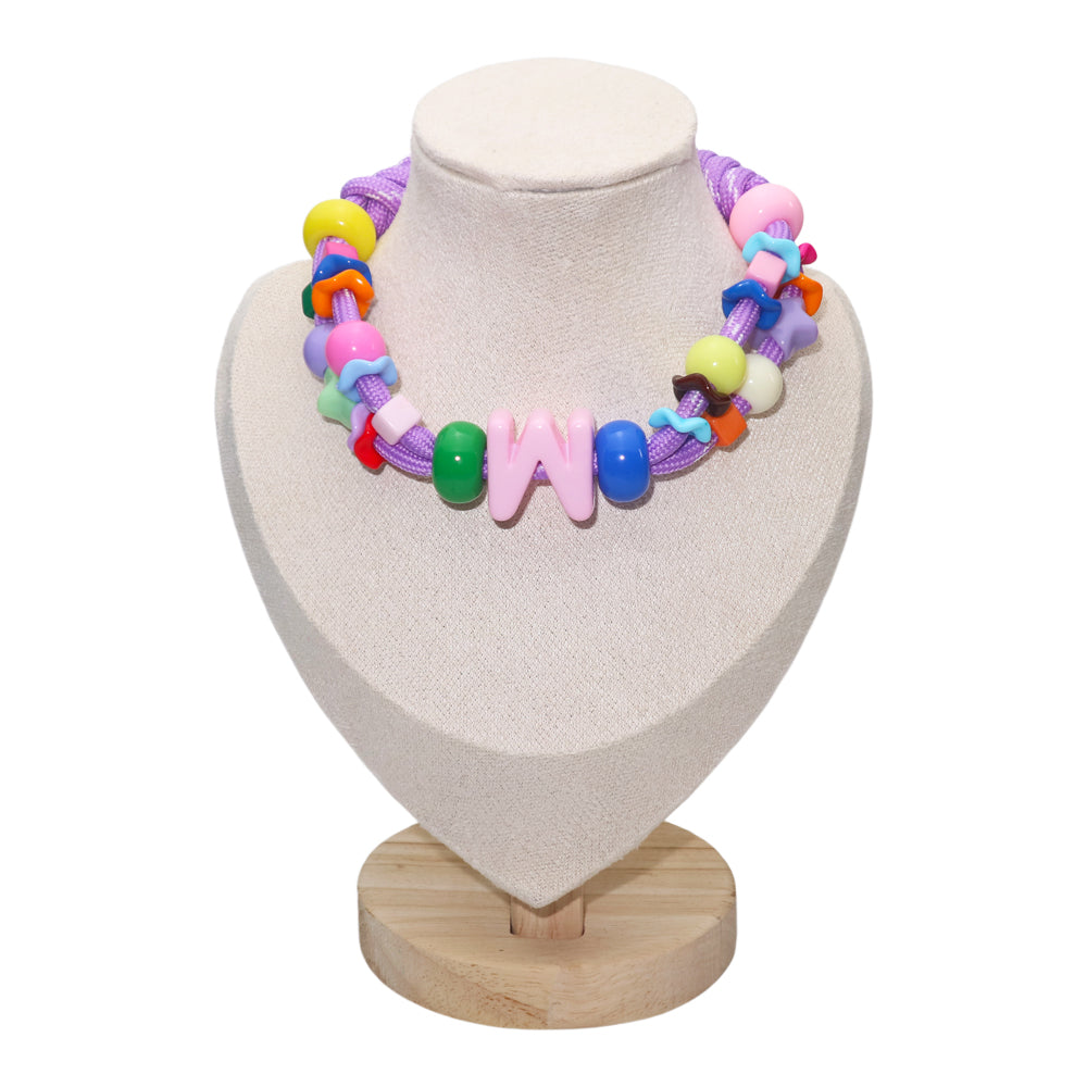 DIY Custom Dopamine Purple Woven Pet Necklace for Cats and Dogs